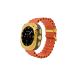 Gold Samsung Galaxy Watch Ultra with Orange Marine Band – Gold, Rose Gold & Platinum