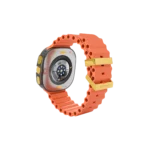 Gold Samsung Galaxy Watch Ultra with Orange Marine Band – Gold, Rose Gold & Platinum - Image 3