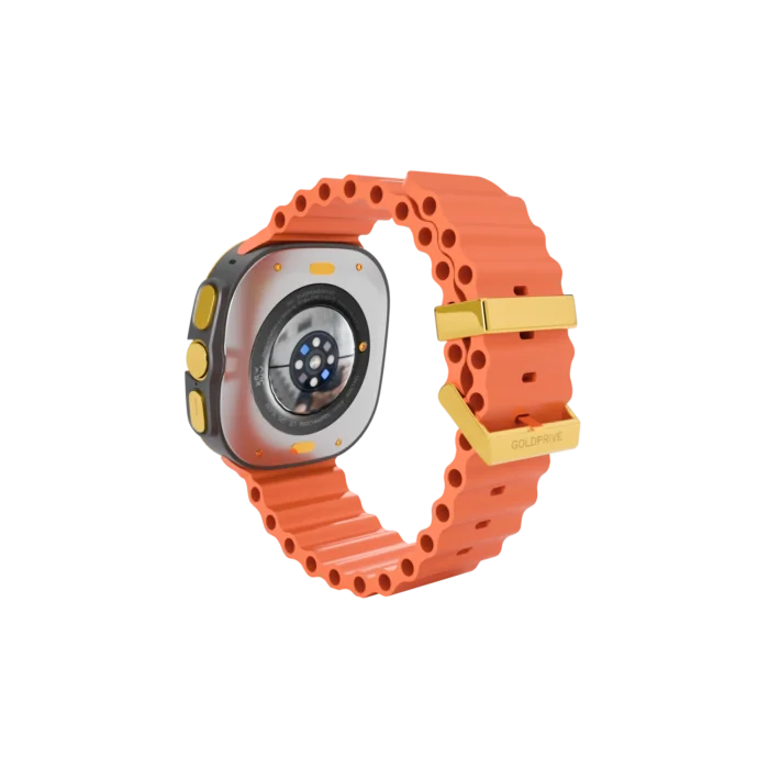 Gold Samsung Galaxy Watch Ultra with Orange Marine Band – Gold, Rose Gold & Platinum - Image 3
