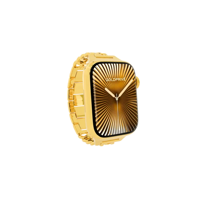 Gold Apple Watch Series 12 with Twin Twist Strap – Gold, Rose Gold & Platinum - Image 4