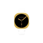 Gold Samsung Galaxy Watch9 White Sport Band shown from another angle
