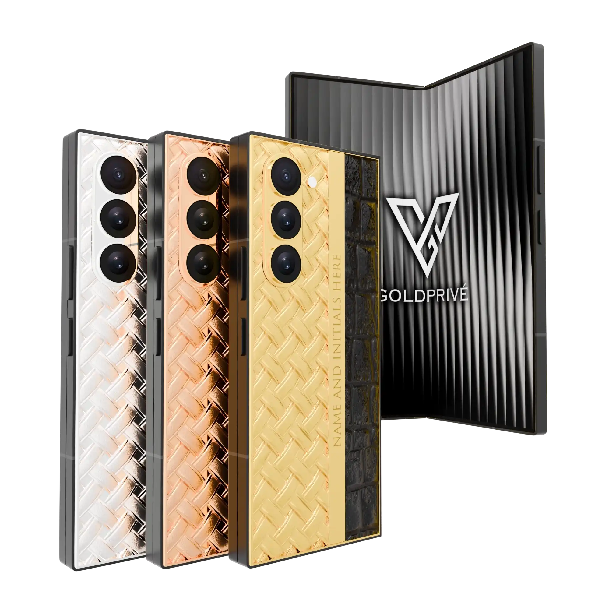 3n1_New (10) Knots & Leather Samsung Galaxy Fold8 Ultra in 24K Gold, Rose Gold & Platinum - Image 1