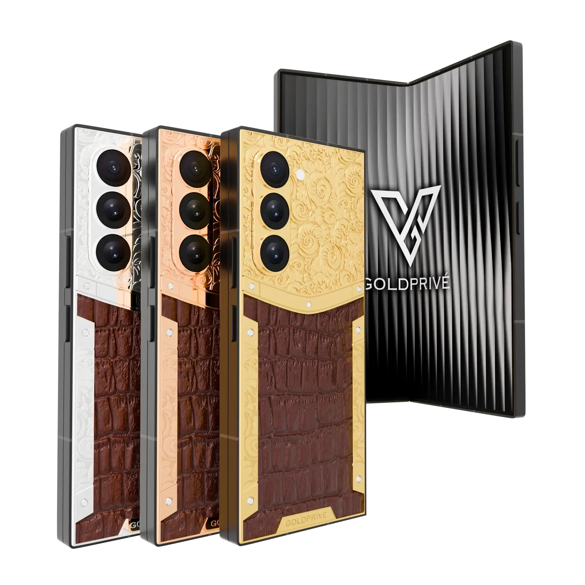 24K Gold Samsung Galaxy Fold8 Ultra leather