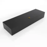 The closed black presentation case for the 24K Gold Badminton Set with the gold GoldPrive emblem on the lid