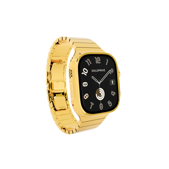 Gold Apple Watch Ultra 4 with Link Band – Gold, Rose Gold & Platinum - Image 4