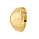 24K Gold Watch LM 4100 with a round case, a smooth bezel and a broad three-row bracelet