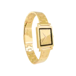 24K Gold Watch LW 3200, side view of the rectangular case and stepped-link bracelet