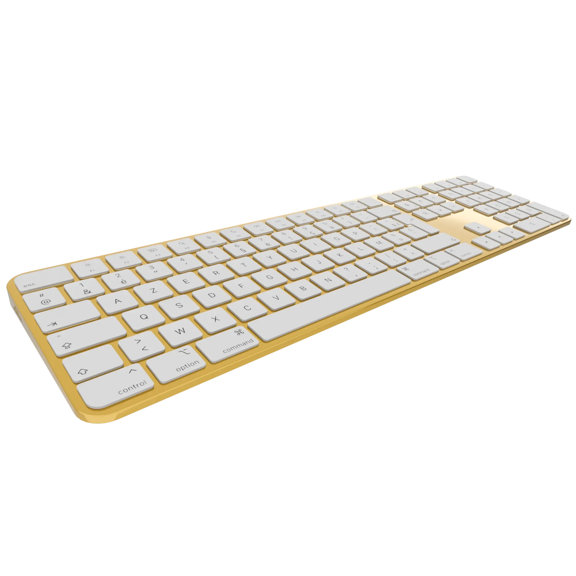 Luxury 24K Gold Magic Keyboard with Touch ID and Numeric Keypad (USB–C) – 24K gold luxury customization by Leronza