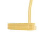 Gold PING DS72 Putter face on, the deep milled pattern running from heel to toe across the 24K Gold striking face, with PLD stamped at the heel end below the shaft