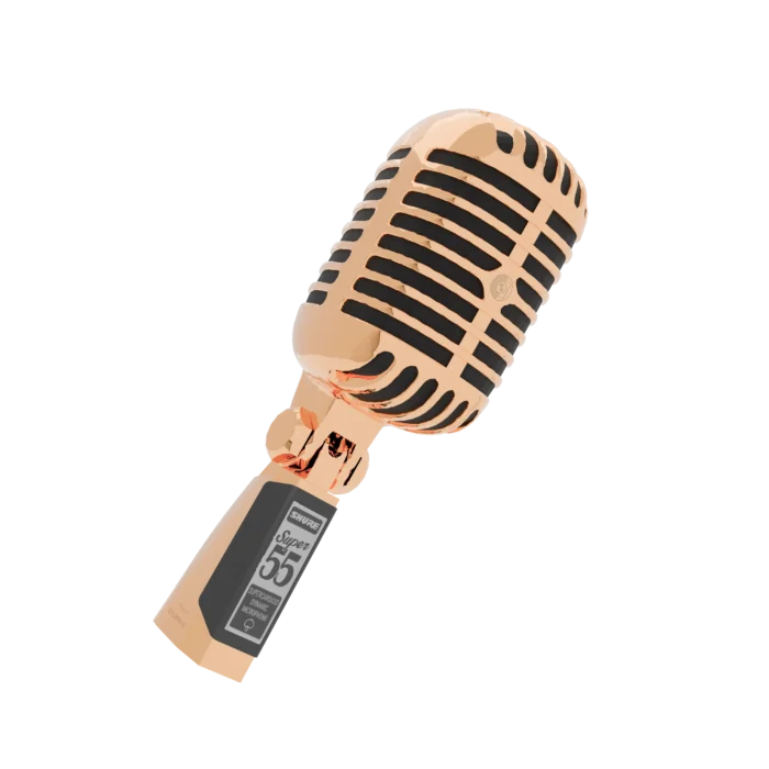 Gold Shure Super 55 in Rose Gold, mirror-polished