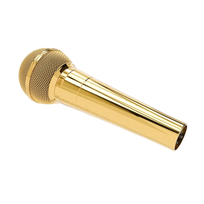 Gold Shure SM58 Dynamic Microphone in 24K Gold, Rose Gold & Platinum - Image 4