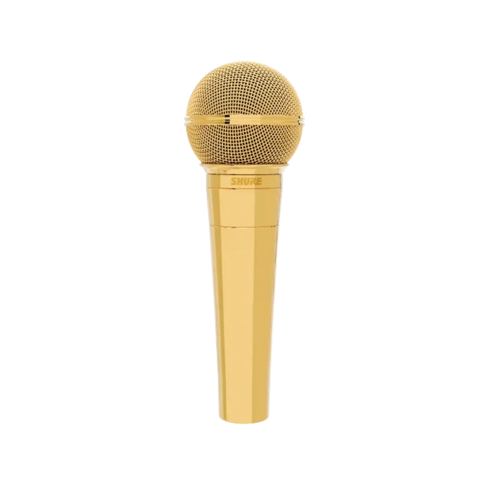 Gold Shure SM58 Dynamic Microphone in 24K Gold, Rose Gold & Platinum - Image 5