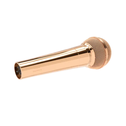 Gold Shure SM58 in Rose Gold, mirror-polished