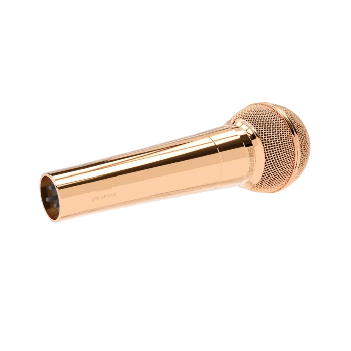 Gold Shure SM58 Dynamic Microphone in 24K Gold, Rose Gold & Platinum - Image 2