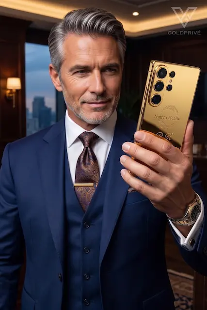 GoldPrivé Gold Samsung Galaxy Z Fold8 Ultra in platinum, rose gold and 24K gold finishes with GoldPrivé presentation box