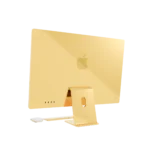 Gold Apple iMac from behind, the mirror-plated 24K Gold back with its tone-on-tone Apple logo above the plated stand