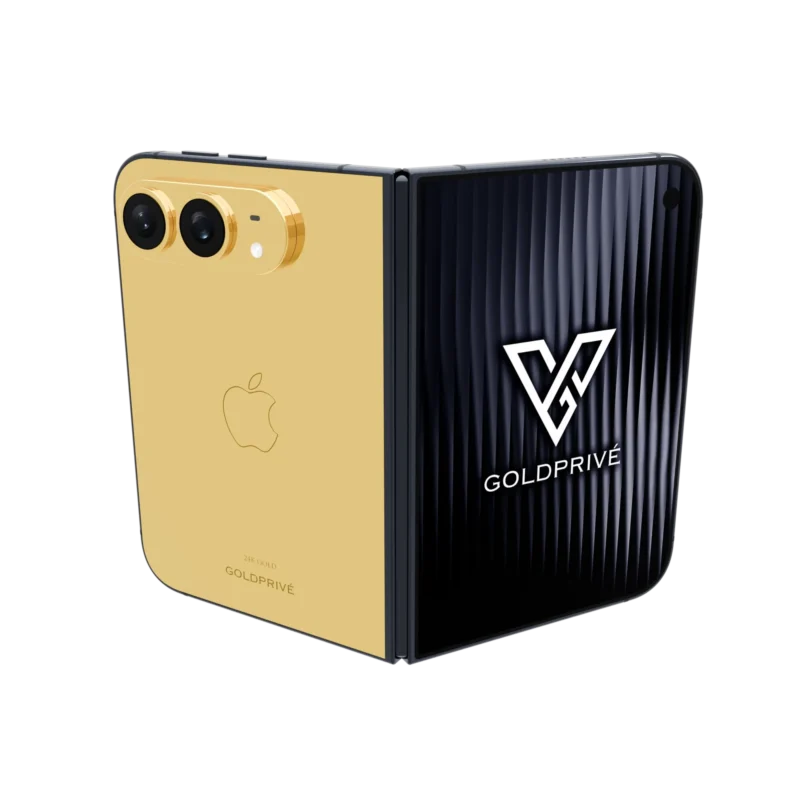 GoldPrivé Elite Gold iPhone Duo foldable in 24K gold with presentation box