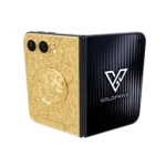 Le Lion Fleur Gold iPhone Duo with a raised lion head medallion surrounded by baroque scroll engraving