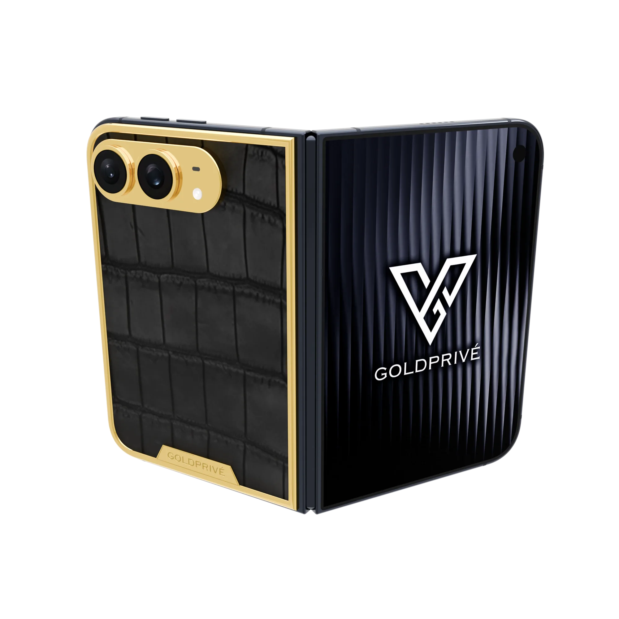 Gold iPhone Duo from Leronza, priced and charged in USD or AED