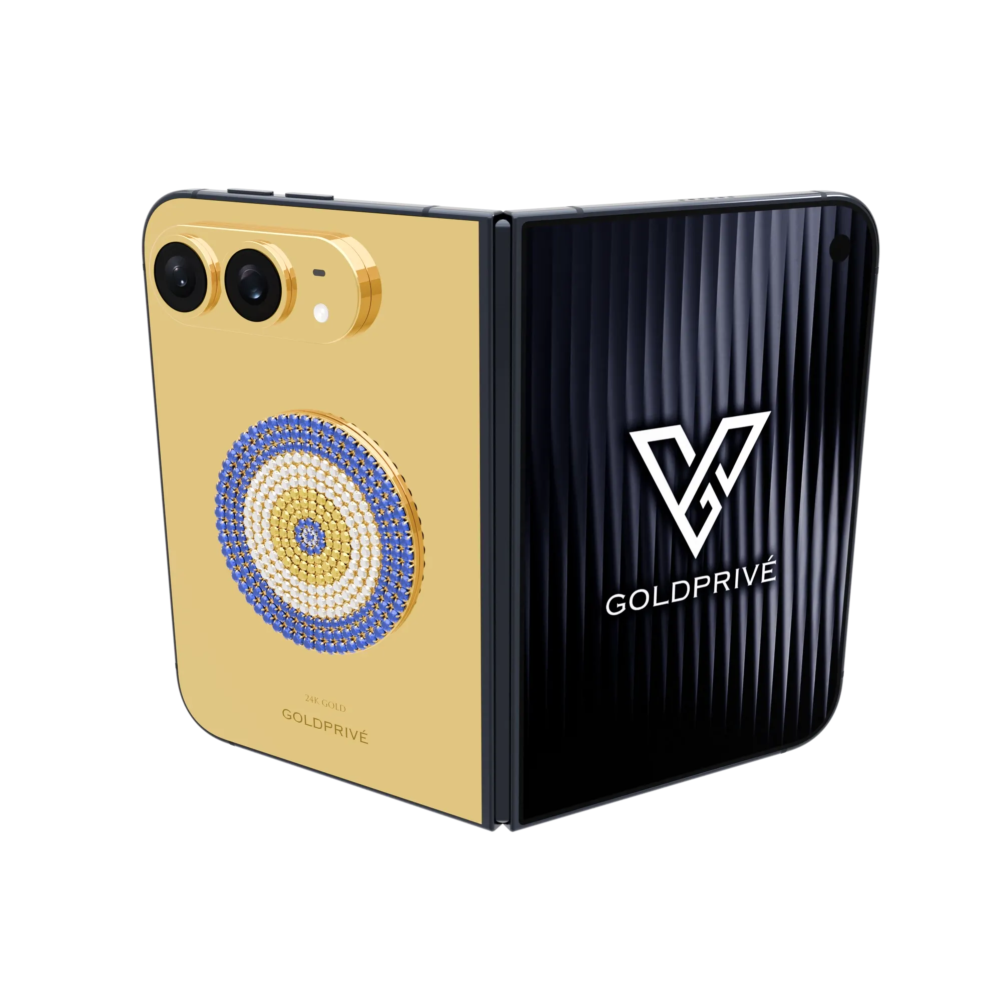 LuxEvil Charm Gold iPhone Duo, part of Leronza's gold iPhone collections