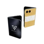Majesty Victory gold iPhone Duo with a mother of pearl panel and patterned gold border