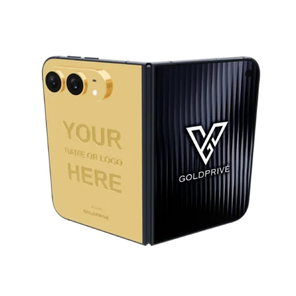 Signature Gold iPhone Duo with a large engraved name area across the gold back plate