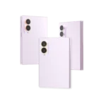 Lavender Galaxy Z Fold8 Gold Accents in three versions, the lilac backs showing lens rings of 24K Gold, Rose Gold and Platinum
