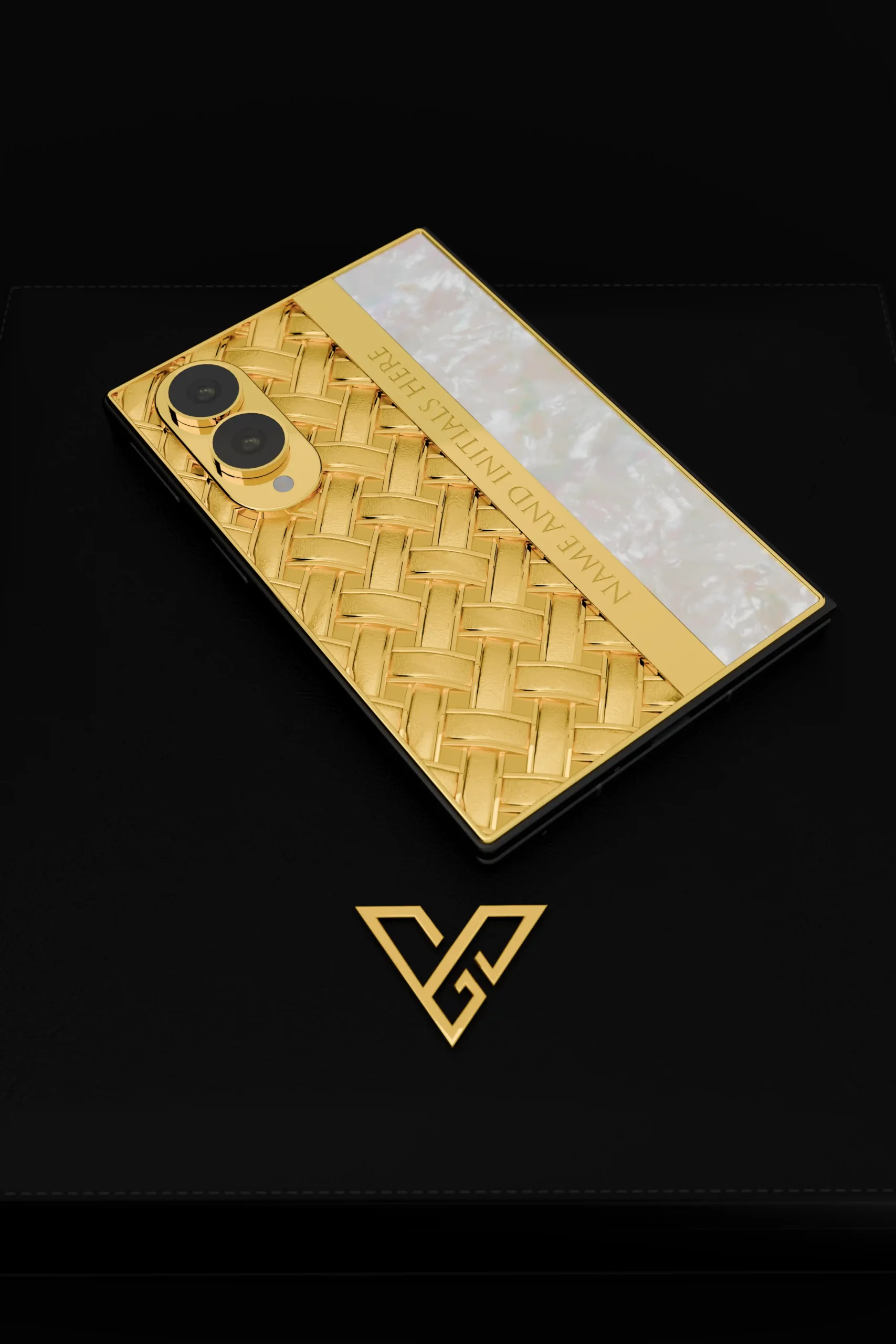 Knots & Pearl Galaxy Z Fold8 by GoldPrivé with natural Mother of Pearl inlay